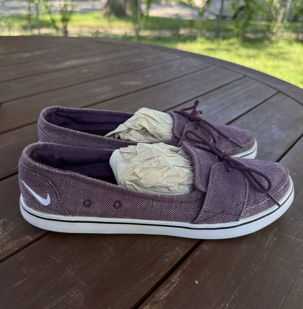 Nike Balla Lite Women’s Size 9.5 EU 41 Purple Canvas Flats Bow Slip-On Casual